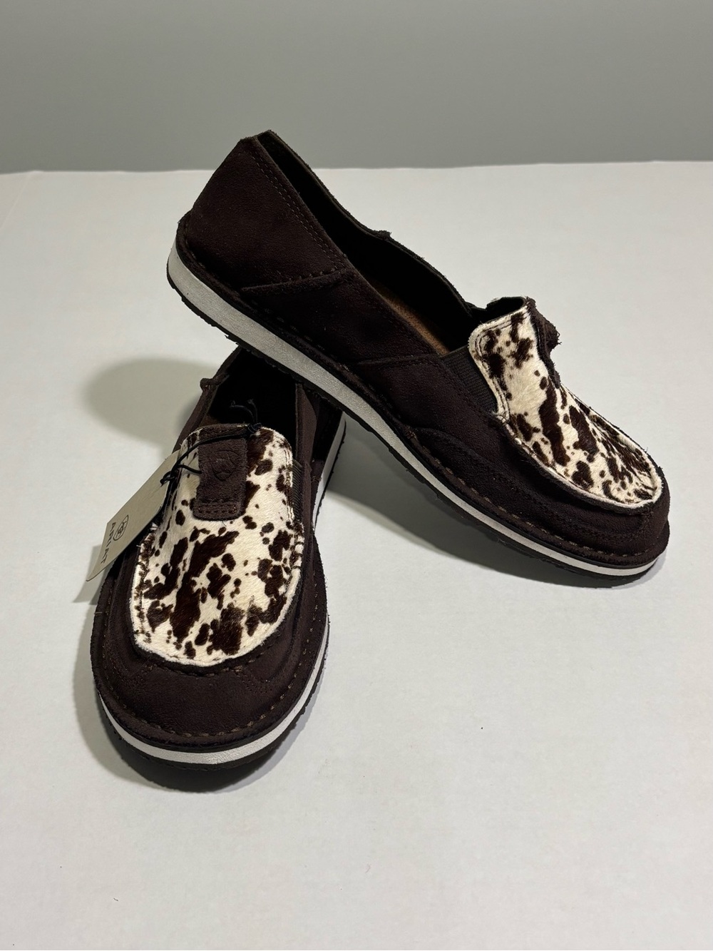 Ariat Cruiser Women’s Slip-On Leather Comfort Shoes Brown Spotted Size 9